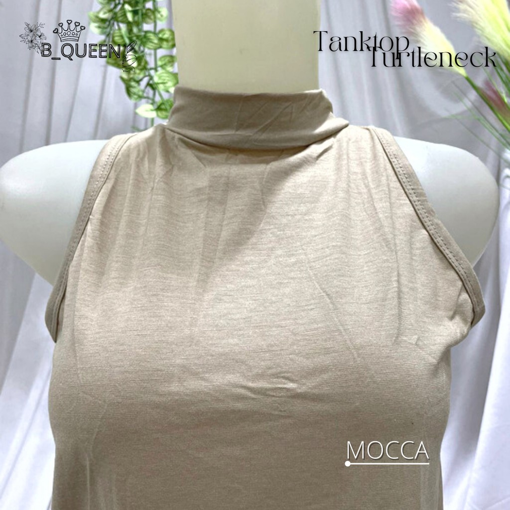 Tanktop Turtle Neck / Atasan wanita ABG / Dalaman Muslimah Murah Grosir-mocca