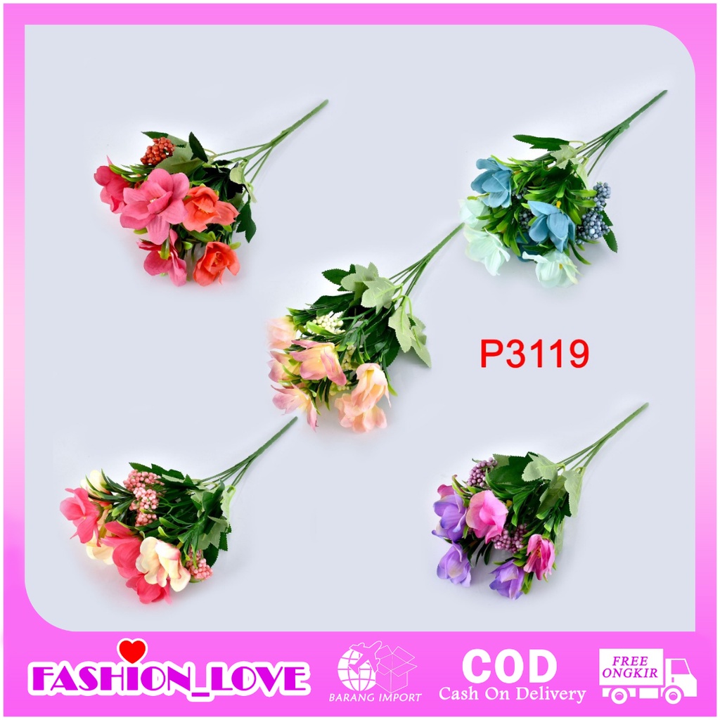 HMPU /COD(1 KG BISA 37 PCS) BUNGA BUKET BUNGA ARTIFICIAL BUNGA DEKORASI RUMAH / PESTA P3119
