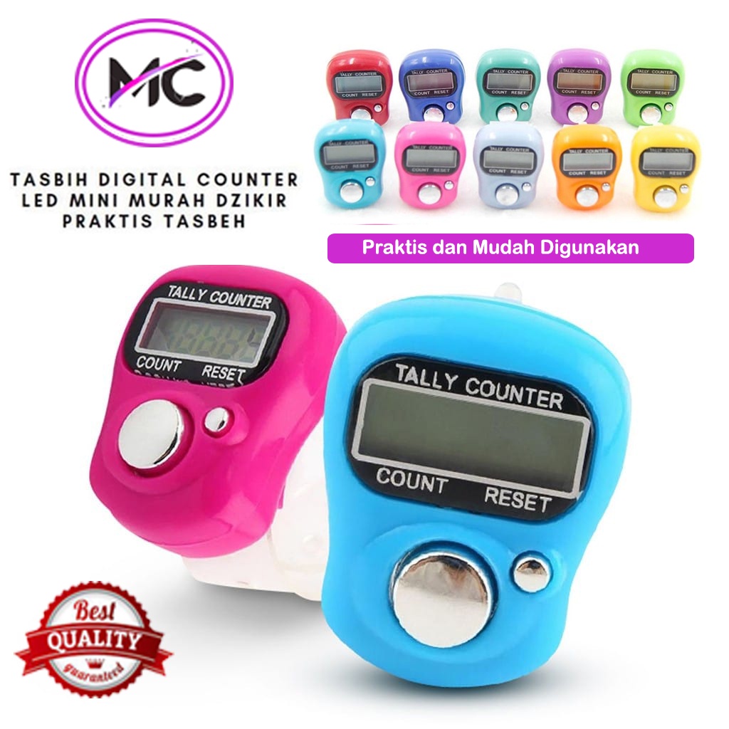 Tasbih Digital LED Alat Hitung Tasbeh Elektrik Jari Finger Counter Tally Ibadah Zikir Mini Import Murah Praktis Mudah Digunakan