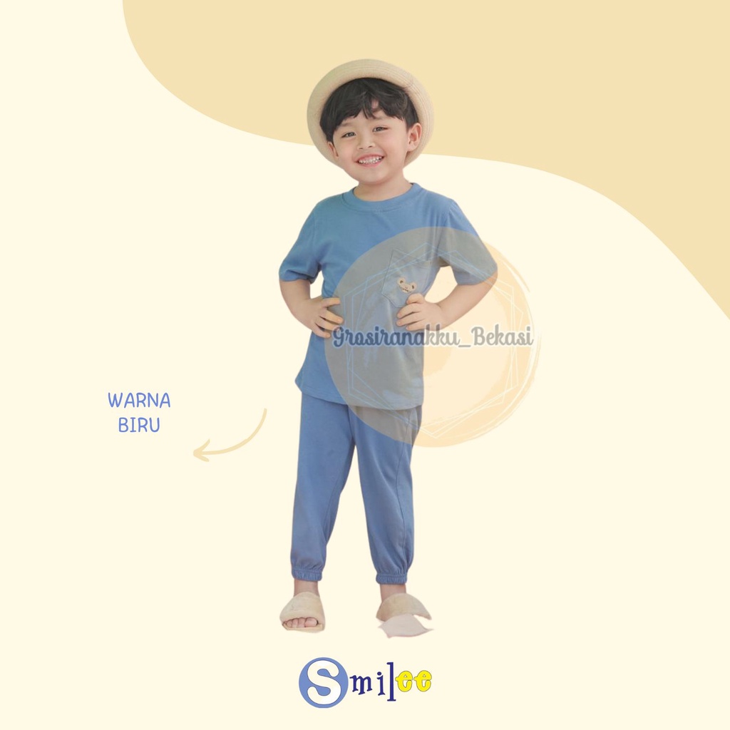 Setelan Anak Unisex Smilee Jojo Mix Warna Size 1-5Th