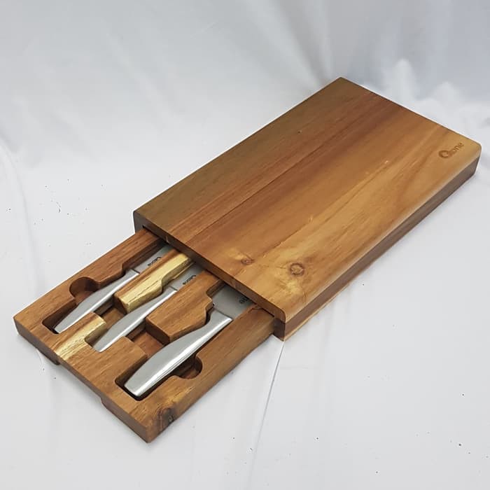 Pisau Talenan Bambu Oxone OX-615 / Bamboo Cutting Board and Knife Set