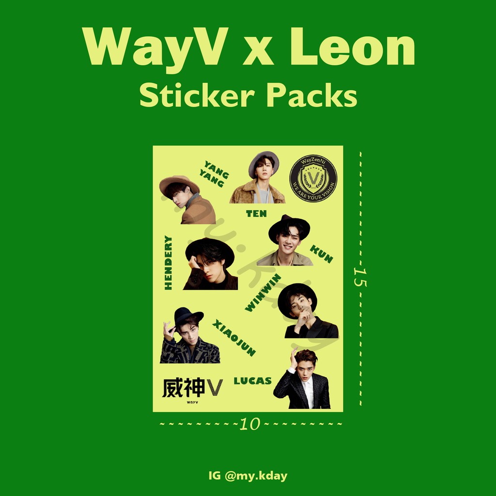 

ST-0007, Unofficial Sticker Stiker WayV WayV x Leon Kiss Cut