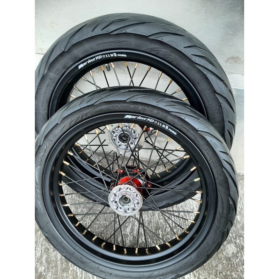 BAN SET SUPERMOTO KLX 150 SERIES PNP D-TRACKER LEBAR VELG 250/300-17