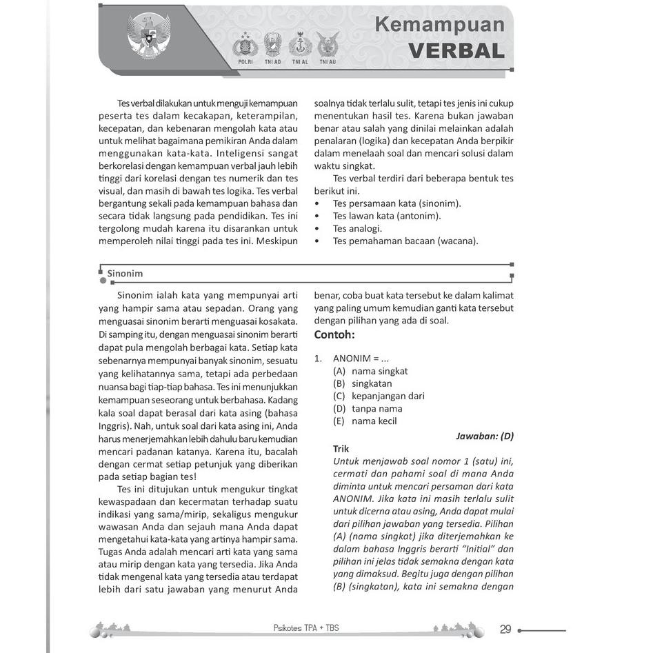 Best Seller Buku Tes Masuk Tni Polri Panduan Sukses Tes Masuk Tni Polri Sistem Cat 2020 2021 Shopee Indonesia