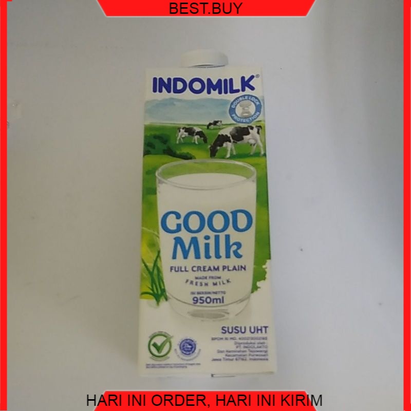 

Indomilk full cream plain 1L