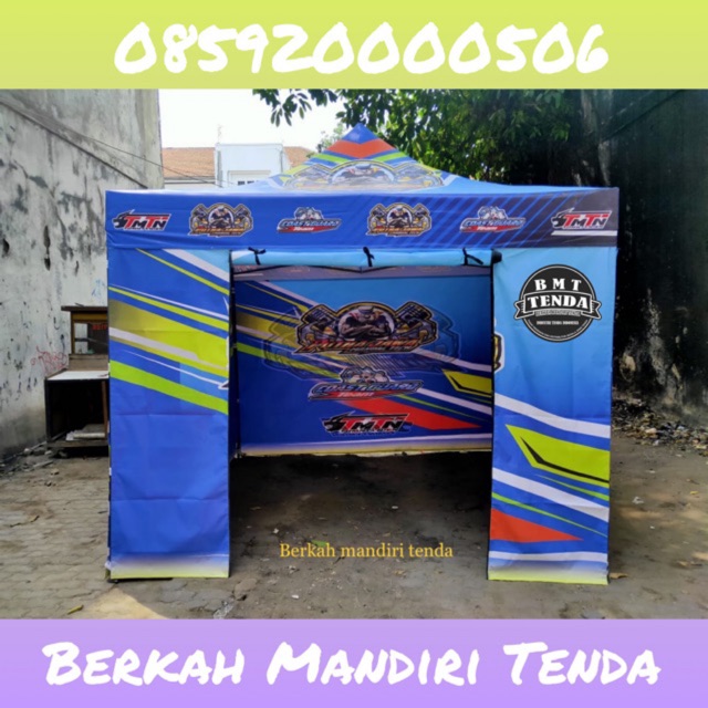 Tenda Paddock Uk 3 x 3 Mtr Kerangka Besi Hitam 0,6 mm