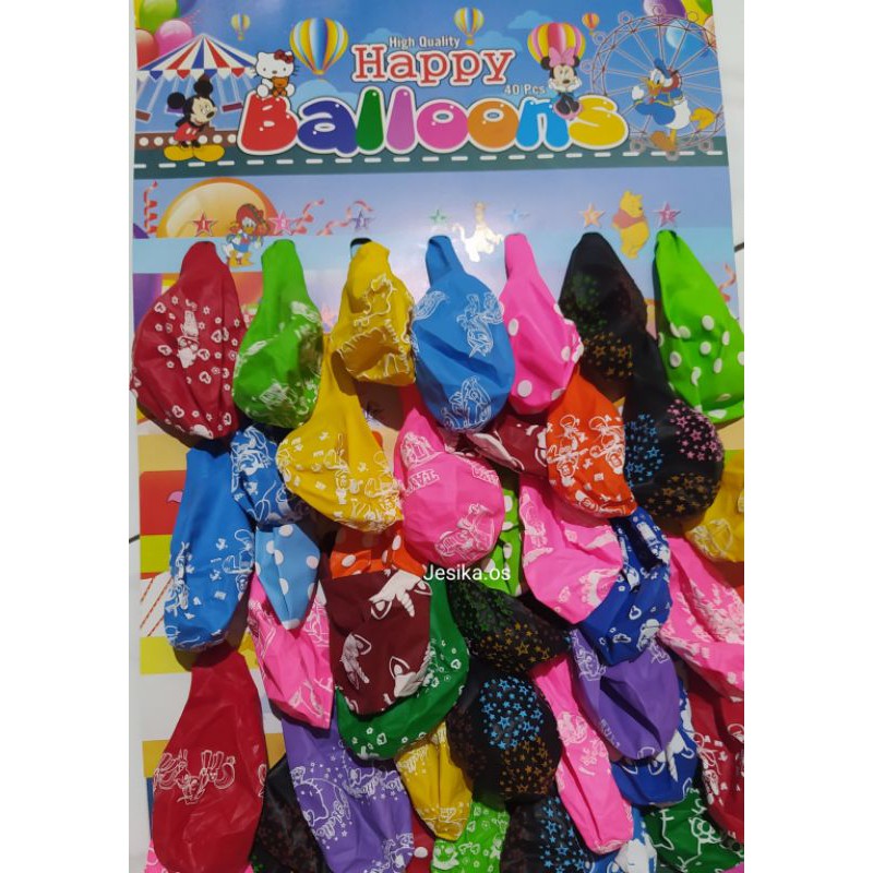 Balon Ulang tahun motif 3D timbul Baru/40 Pcs/Balon Pesta/Balon ulang tahun/balon tiup karet