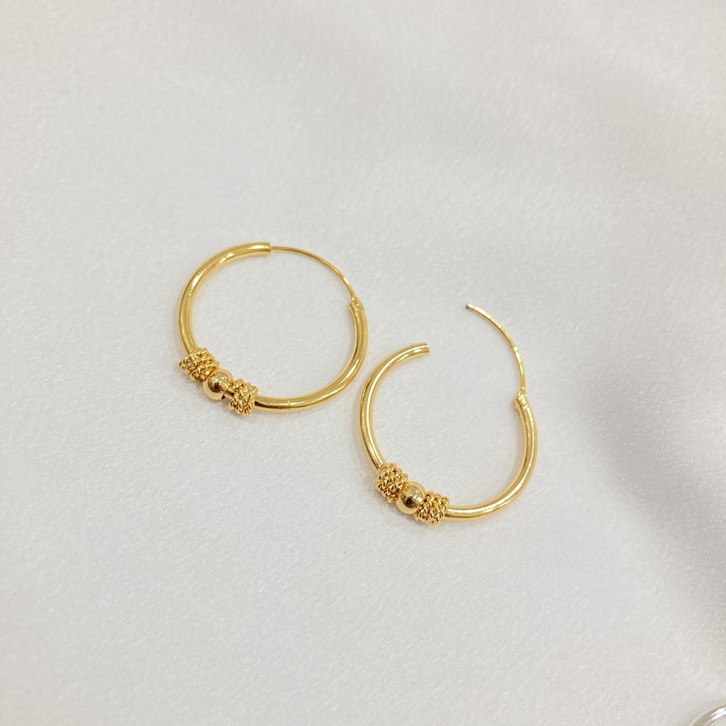 Anting Gipsy Lapis Emas Motif Pentul Aksesoris Perhiasan