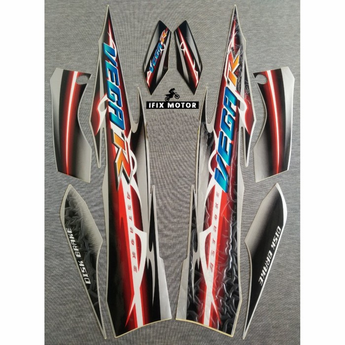 Striping Stiker Vega R 2007 - Vega R New 2007 Hitam Silver