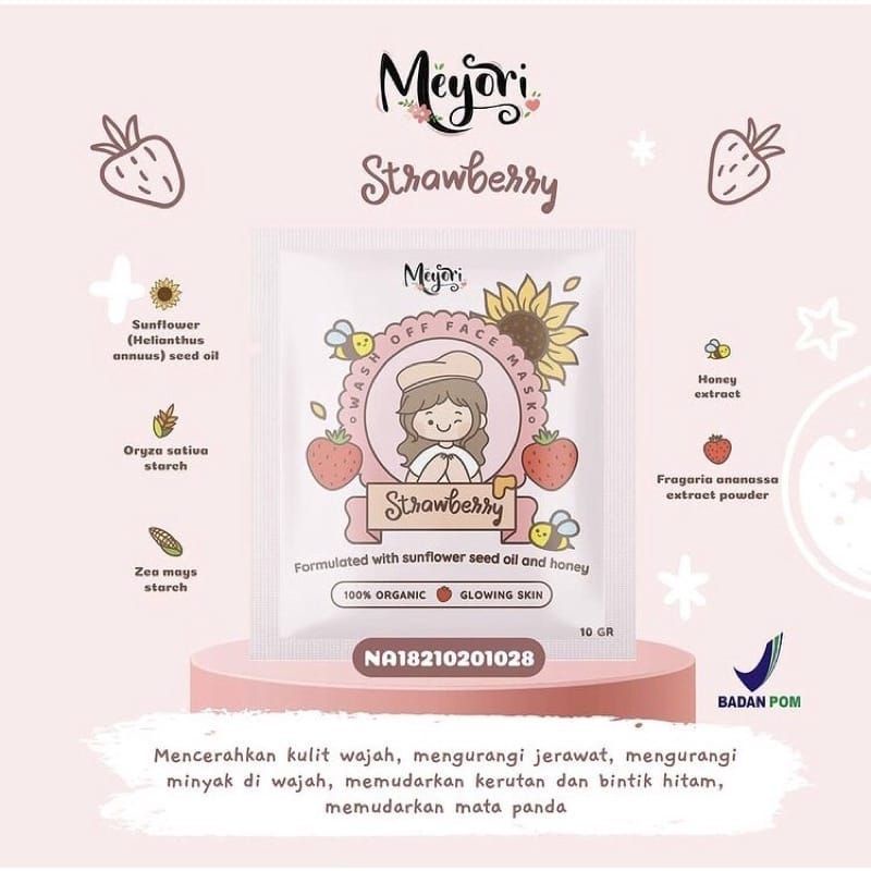 BUY1FREE1GIFT - BPOM Meyori Wash Off Face Mask with Sunflower Seed Oil and Honey 10GR MASKER WAJAH DENGAN EKSTRAK BUNGA MATAHARI DAN MADU