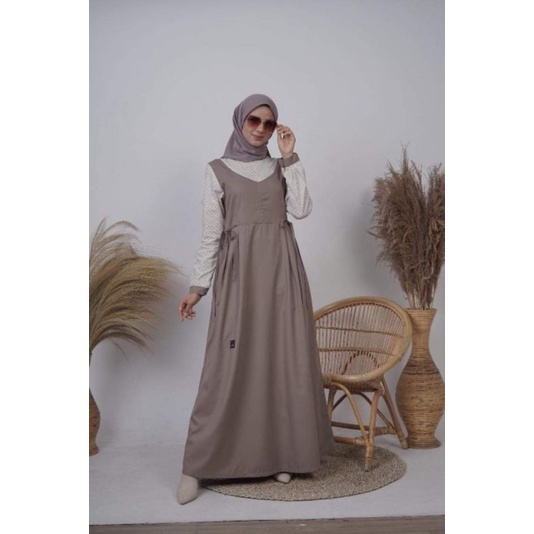 READY STOK. gamis mutif olivia breen brown