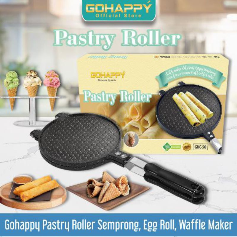 Cetakan waffle marker wafle pemanggang kue semprong panggang roti wafel model setengah lingkaran tel