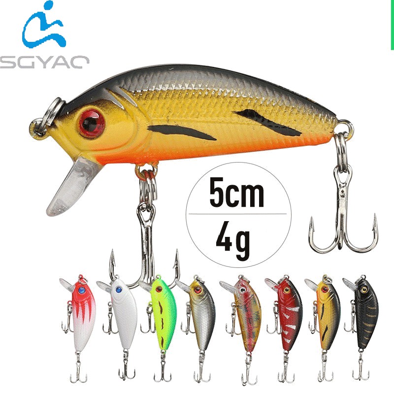 Shengyao 1Pcs Crankbait Minnow Umpan Pancing 5cm/4.2g Floating Fishing Lure Ikan Bass Bait Swimbait Wobbler