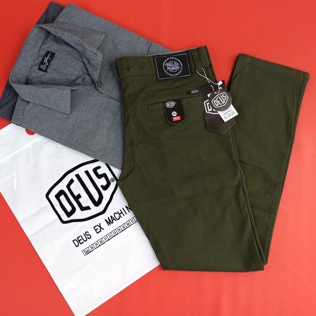 Celana Chino Panjang Pria Bahan Melar Elastis Slimfit Casual Style Hitam Kerja Cowok Dewasa