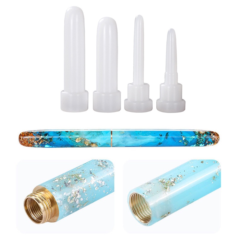 SIY  1 Set Fountain Pen Epoxy Resin Mold Cylinder Pen Shape Silicone Mould DIY Crafts Candle Casting Tool