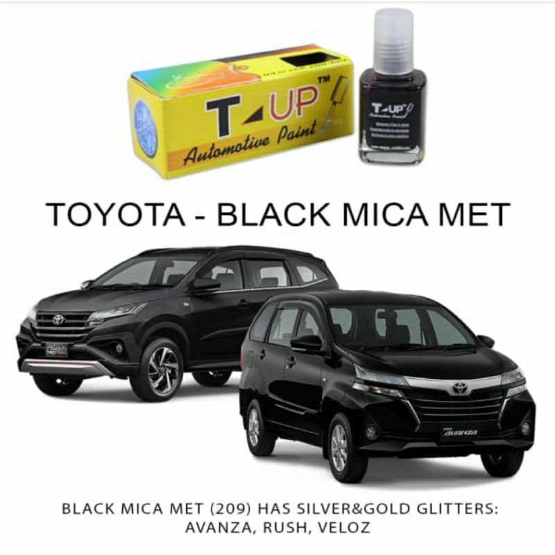 T-UP CAT OLES TOYOTA BLACK MICA X12 CONTOH CAT BLACK MICA TOYOTA CONTOH CAT HITAM VELOZ RUSH AVANZA