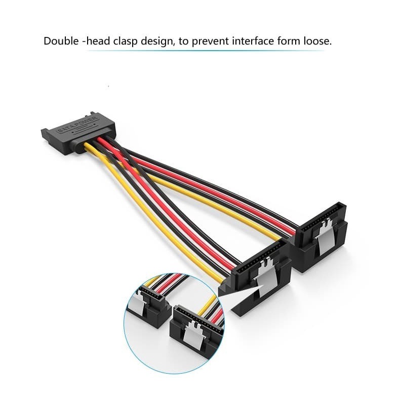 Kabel Power SATA 15 Pin Male To 2 Female Harddisk HDD SSD Sata Cabang