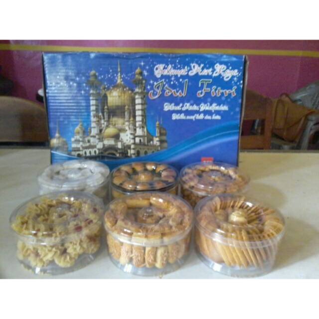 

1paket kue kering isi 6 toples