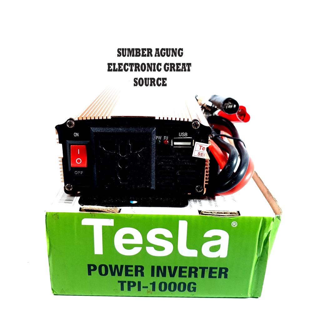 Tesla Power Inverter 1000W TPI1000G Proteksi Kelebihan Arus USB Socket