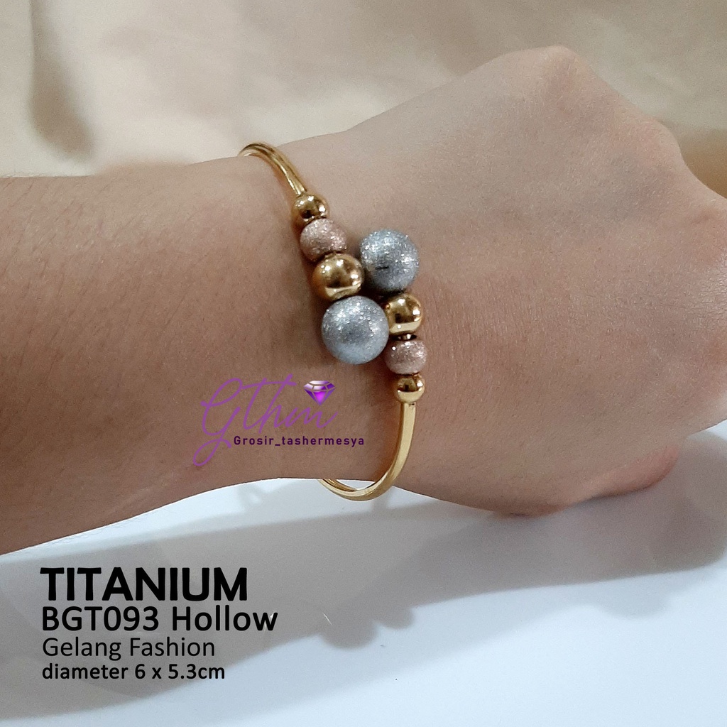 Gelang Tangan Titanium Bola Mix Stainless Steel anti Karat Perhiasan Fashion Import Premium BGT093 gthm