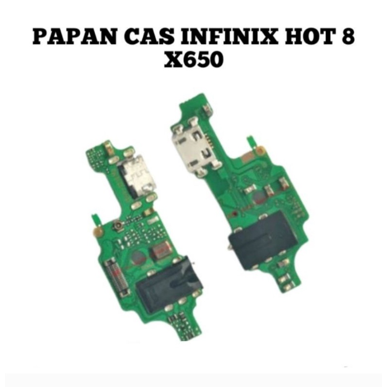 Flexible Charger Konektor Cas + Handsfree + Mic + ic infinix Hot 8 X650 Original