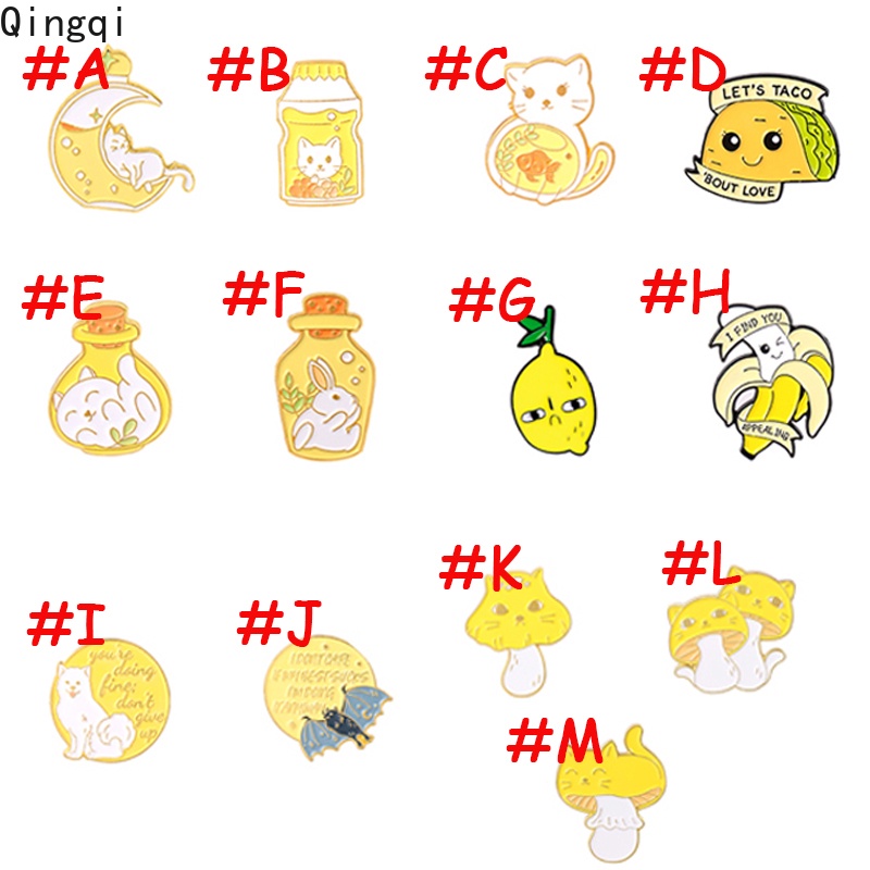 Bros Pin Enamel Bentuk Kartun Buah Pisang Susu Jamur Kelinci Untuk Wanita