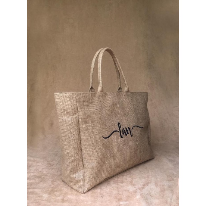 Oversized ToteBag Goni - NEW NORMAL dan Custom Bordir Nama SPECIAL