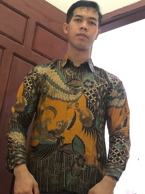 Cendrawasih Kuning Batik Pria Lengan Panjang Lapis Furing Batik Solo