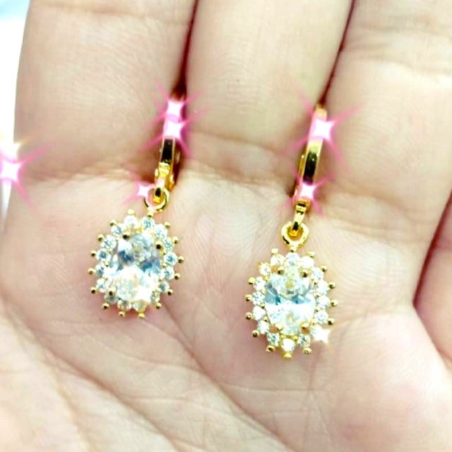 Super Promo! Anting wanita anting permata anting replika berlian anting lapis emas Murah!