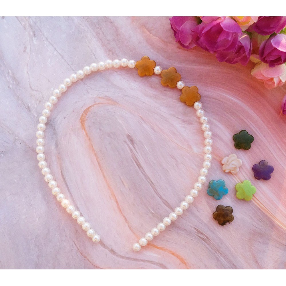 Senada Victory Bando Mutiara Bunga Bandana Korea Warna SV000026