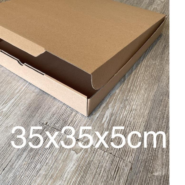 

(10pcs) Kardus Uk. 35x35x5 cm....Die Cut kotak Kue, snack -aksesoris-dll model box pizza