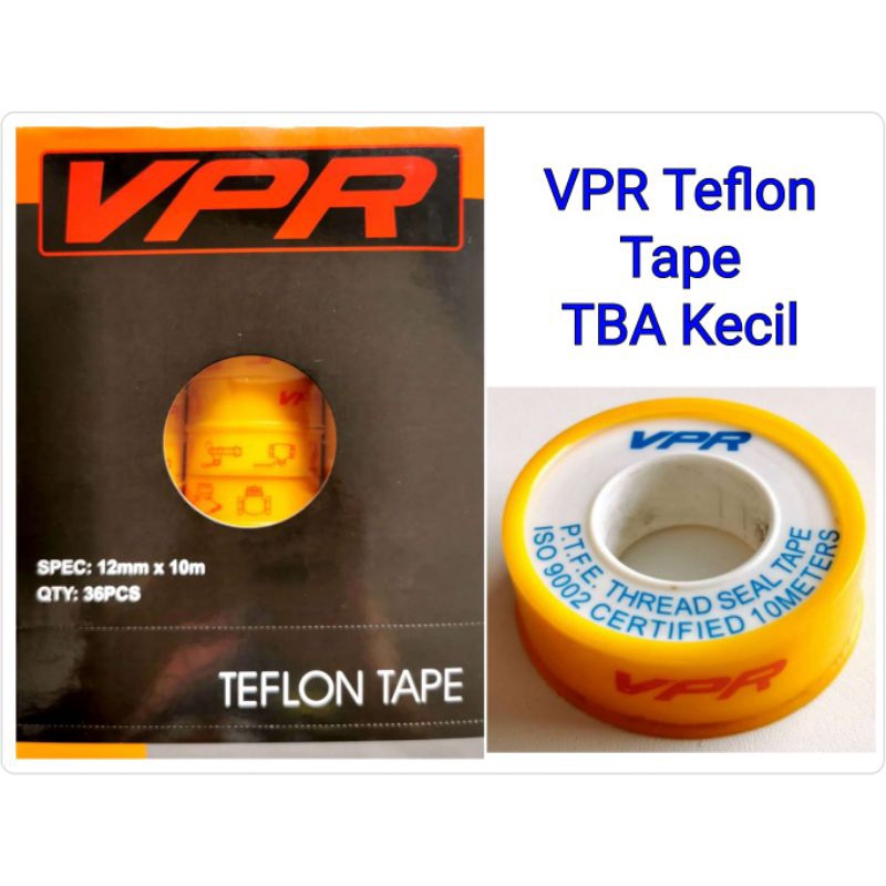 VPR Teflon Tape TBA Seal Karet Isolasi Pipa Kecil 12mm x 10m