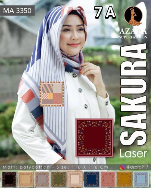 Grosir Hijab Segiempat Laser Motif Lc / Jilbab Segiempat Motif Azara Laser Cut Oskara Maxmara Sakura-8