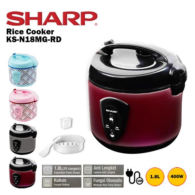 Jual Rice Cooker Sharp KSN18MGRD Penanak Nasi Kapasitas 1.8 Liter