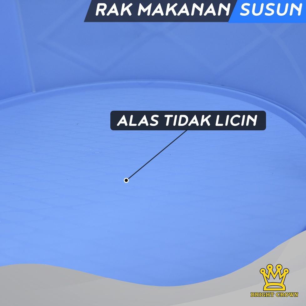 Bright Crown Rak Susun Tudung Saji Penyimpanan Makanan Penutup Sayuran Hangat 3 & 4 Susun 5T8