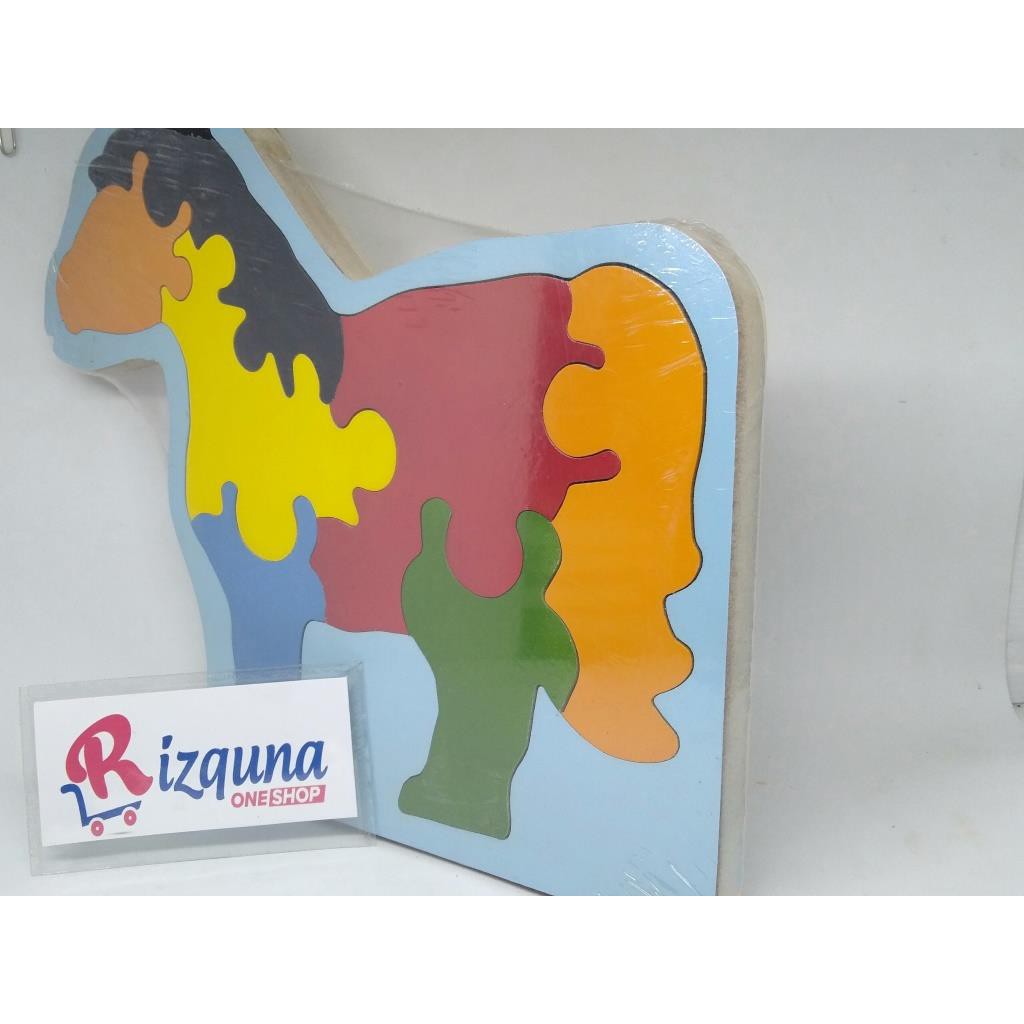 Mainan Puzzle Kayu Bentuk kuda