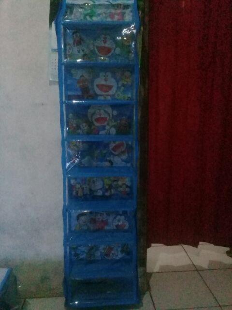 Rak Gantung Karakter Set 3 In 1 Full Resleting (tas,sepatu,jilbab)blue Push