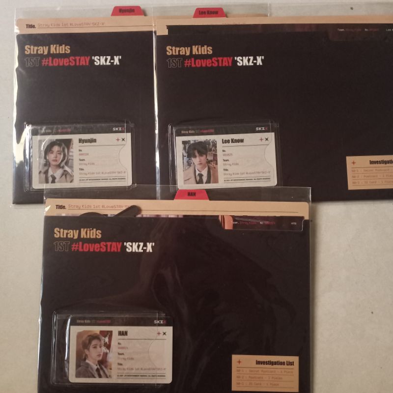 (ready stock, baca details) stray kids skz-x official md — lovestay love stay ID CARD FILE SET HAN L
