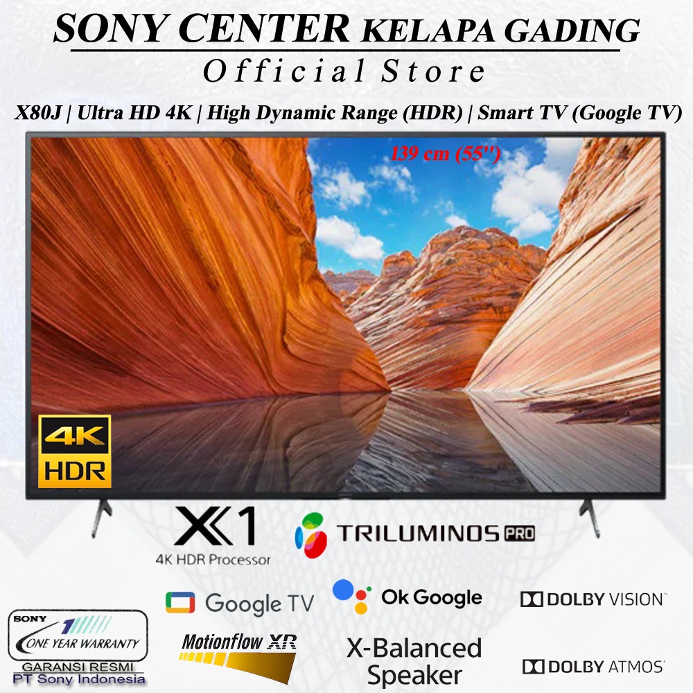 SONY KD-55X80J / KD55X80J / KD 55X80J LED TV 55inch Ultra HD 4K HDR