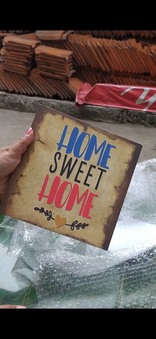 Wall Decor Home Family 20x20cm Pajangan Dinding Hiasan Dinding Poster Kayu Shabby Chic