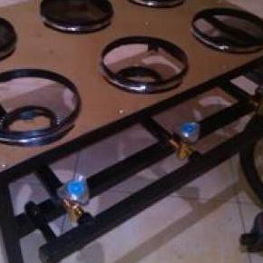 WKP Kompor Surabi 6 Tungku / Kompor Serabi Gas ( Stainless) - Baru .