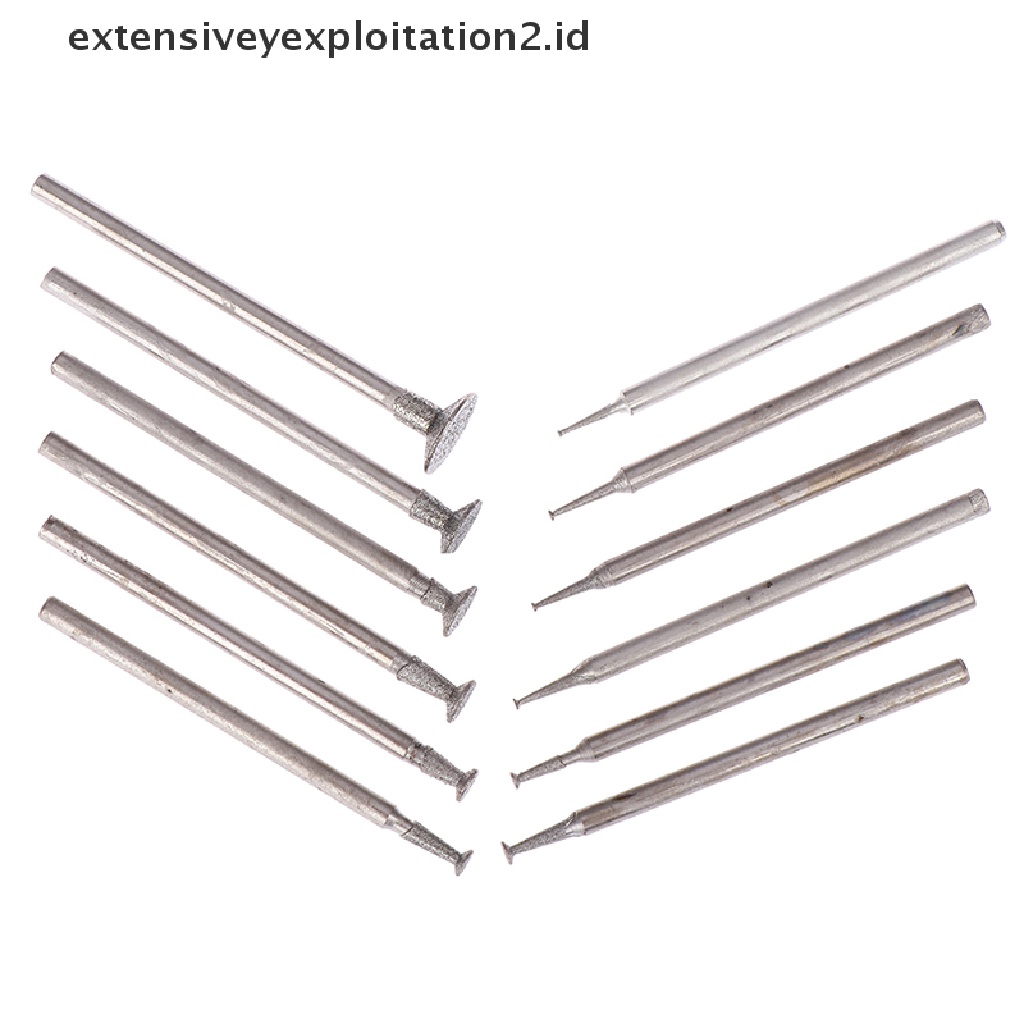 Id 12Pcs Mata Bor Diamond 2.3mm Untuk Mengukir Batu Giok