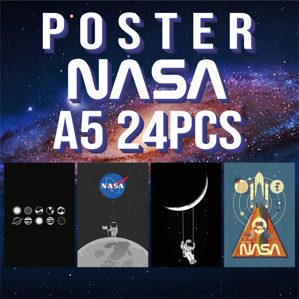 Poster Nasa Paket 24pcs A5 Poster Aesthetic Poster Dinding Poster Kamar Wallposter
