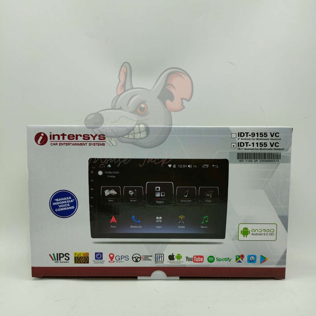 Head Unit Android Intersys 1155VC Voice Comand Carplay 10 inch