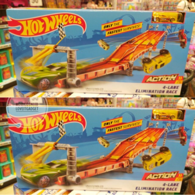 Hot Wheels Track 4 Lane Elimination Track Car Mainan Anak Mobil Toys