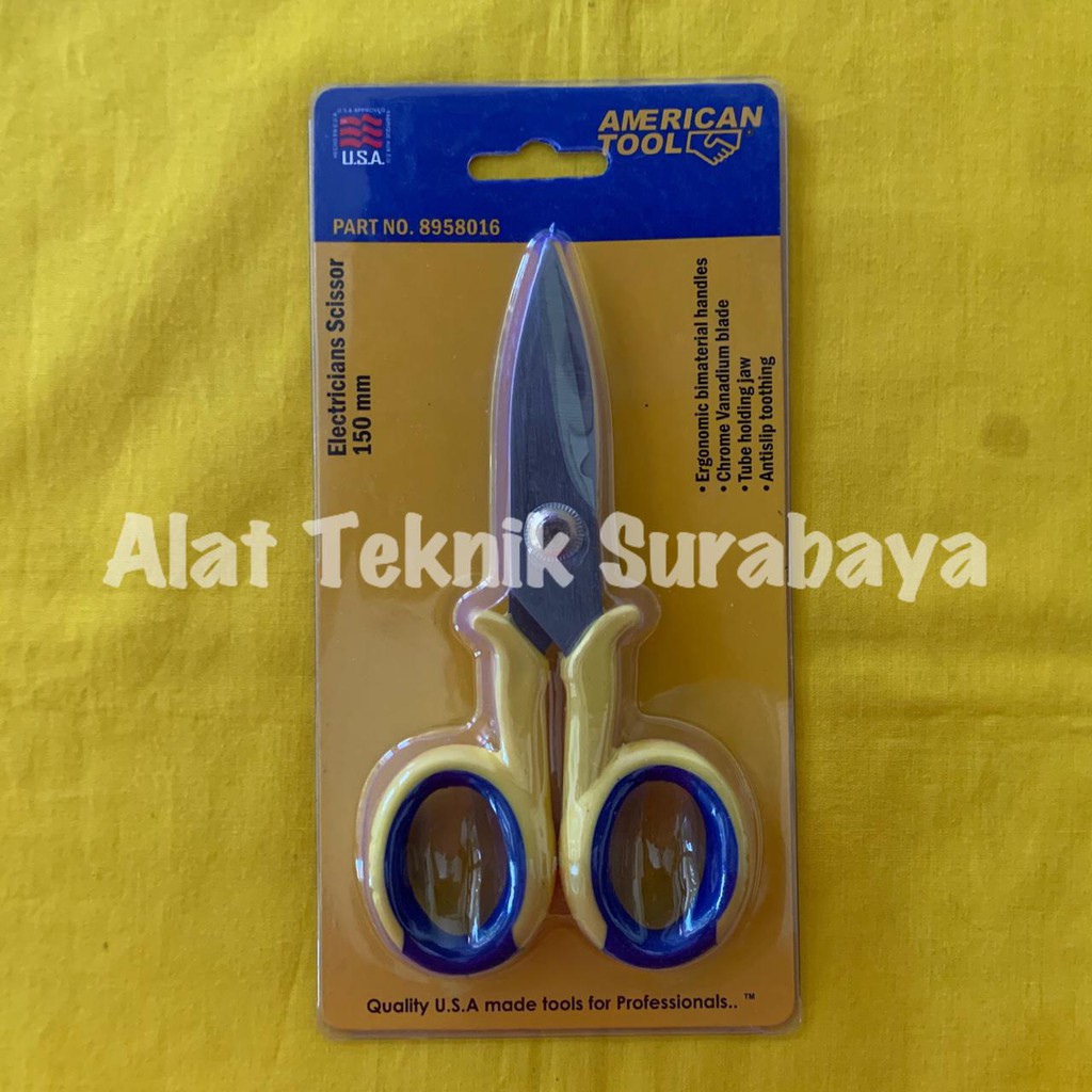 

GUNTING ELECTRIC / ELEKTRIK AMERICAN TOOL 150 MM / ELECTRICIAN SCISSOR 8958016 150MM 15 CM