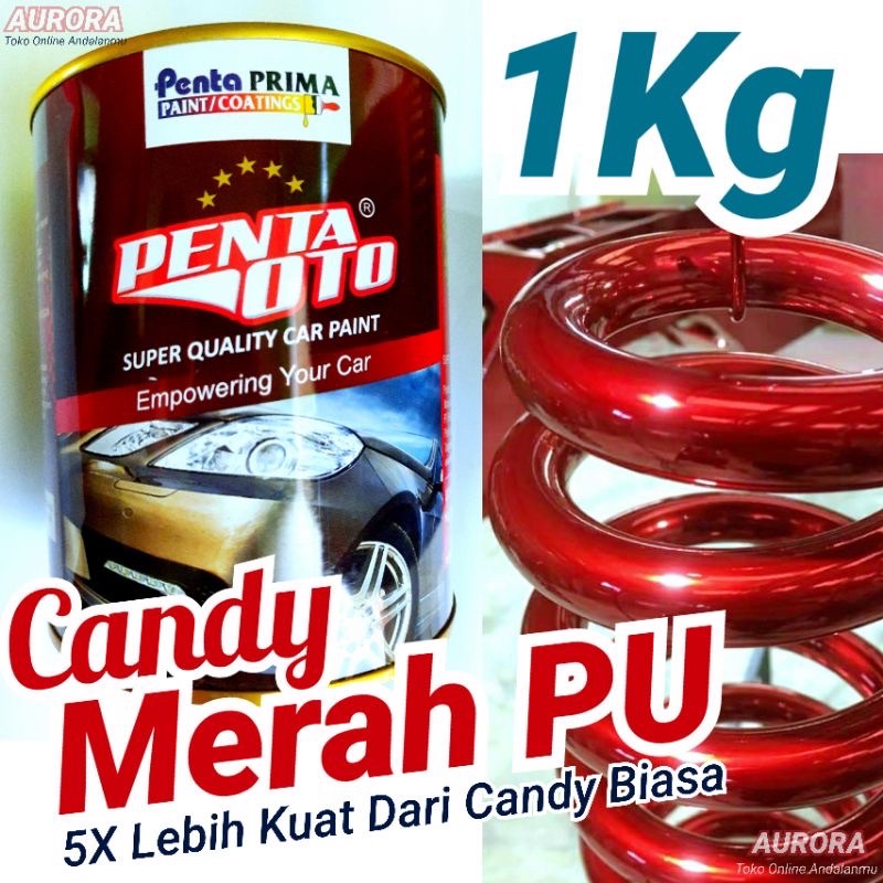 Cat PU Penta Oto Candytone Red 1Kg Merah Candy Tone