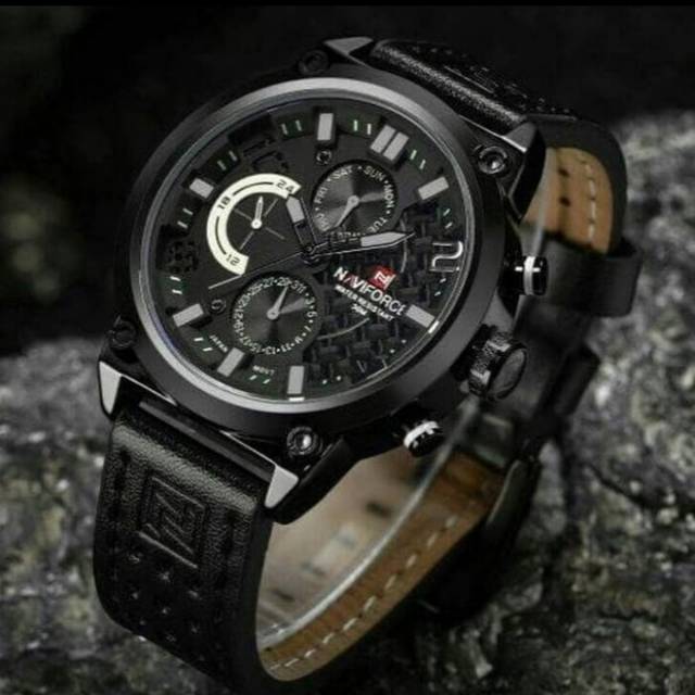 Jam Tangan Pria NAVIFORCE 9068 Black Grey Original