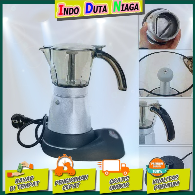 Alloet Espresso Coffee Maker Moka Pot Teko 480W 150ml 3 Cups - MX002