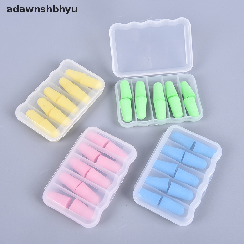 Adawnshbhyu 5pasang Busa Ear Plugs Penyumbat Telinga Tidur Pengecil Kebisingan Renang Earplug Anti Bising